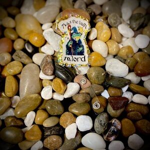 'Twas the Bath My Lord' Glitter Badge Reel in Multi-Color